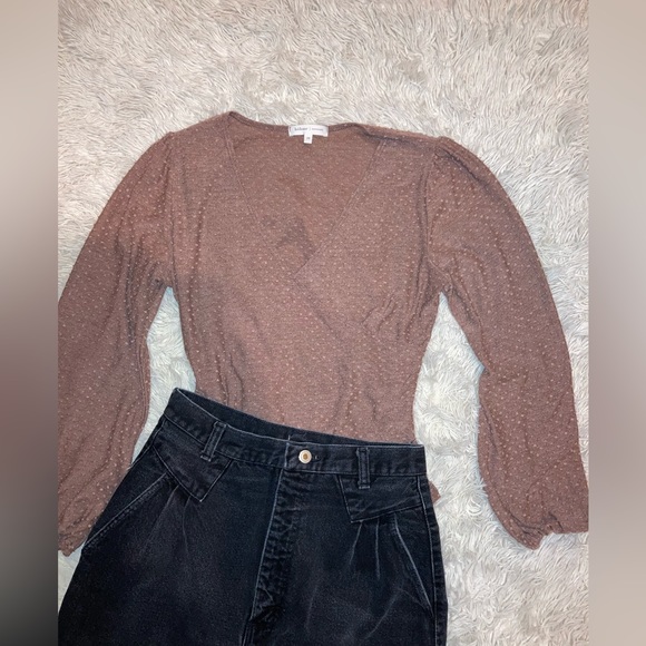Bohme Brown Sleeved Top - Picture 3 of 4